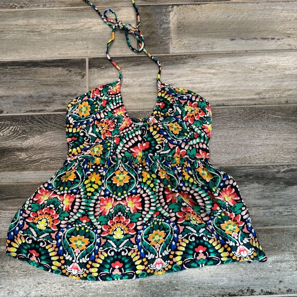 Old Navy Halter Top Babydoll Style with Strechy Material Colorful Floral Print - Picture 6 of 6